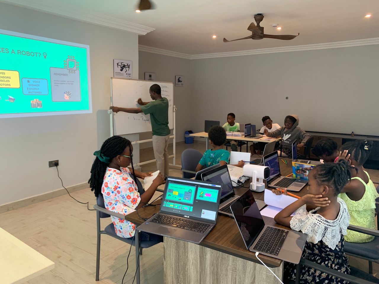 Students in live tech class